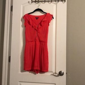 Hot pink ruffle romper
